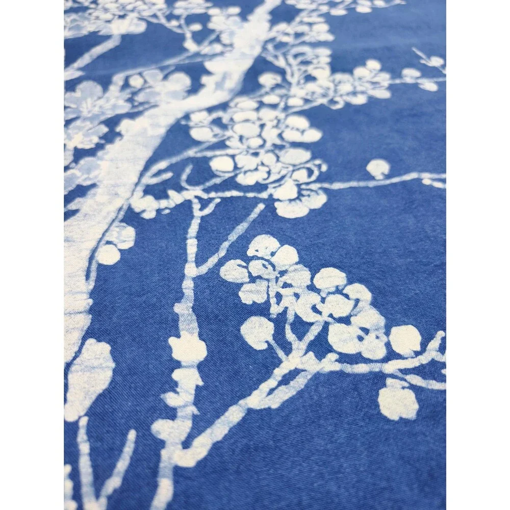 Handmade Indigo Batik Table Linen Set– Plum Blossom Runner, Placemats & Coasters